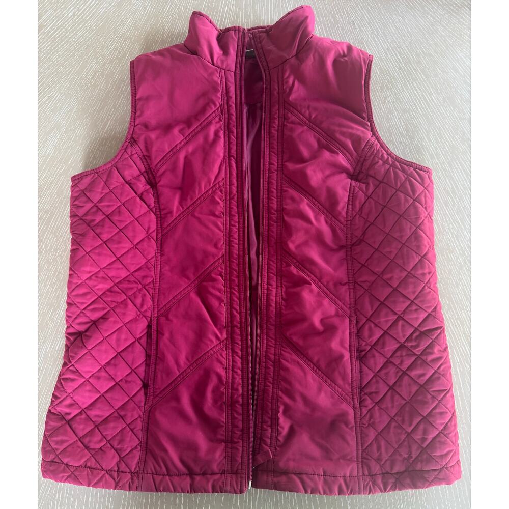 Sport Savvy Quilted Full Zip Puffer Vest Magenta Berry Pink Women's SizeMedium M